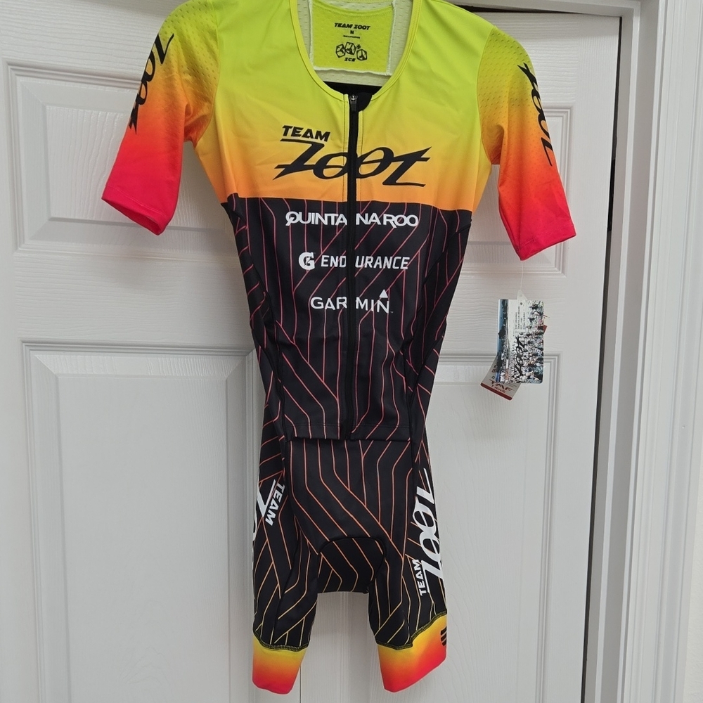 Team Zoot Womens Cycling Kit - Neon Yellow and Red